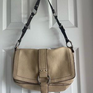 Coach Beige And Brown Leather Shoulder Bag